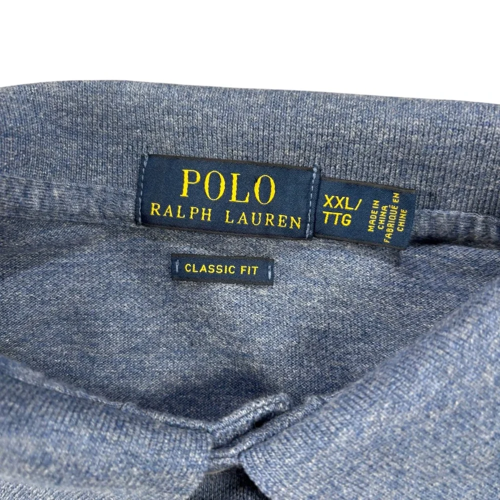 Polo Ralph Lauren XXL Polo Shirt preppy old money blue heather‎ classic fit
